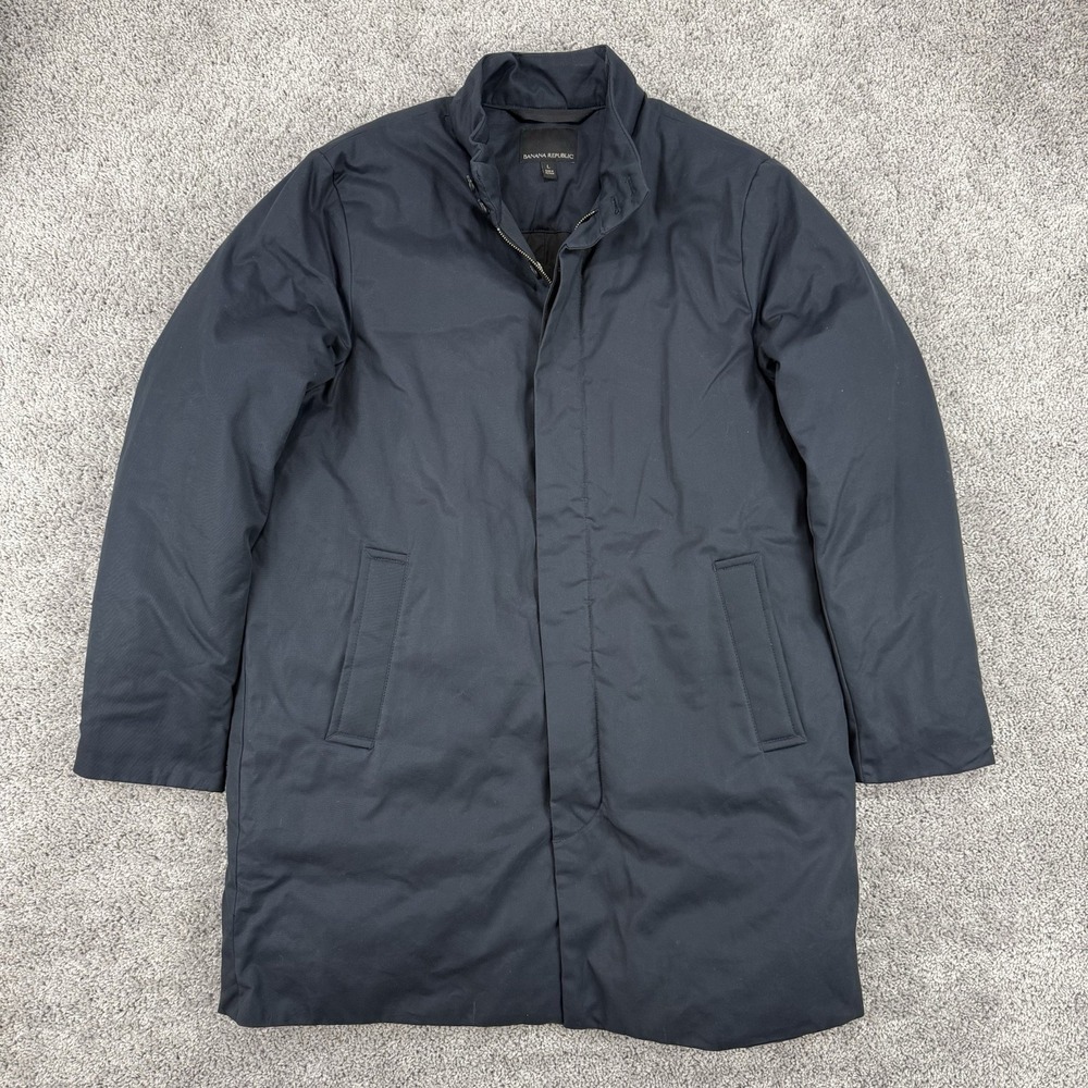 Banana Republic Mac Jacket Men's L Navy Water Repellent Outerwear Car Coat